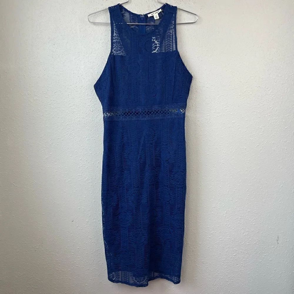 NWT Mi Ami Blue Sleeveless Midi Dress Size M